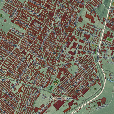 Close-up 1 of the Jersey City, New Jersey map artwork