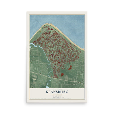 Keansburg, New Jersey map print, 12" x 18" Archival Matte Print mockup