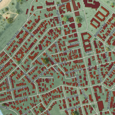 Close-up 1 of the Keansburg, New Jersey map artwork