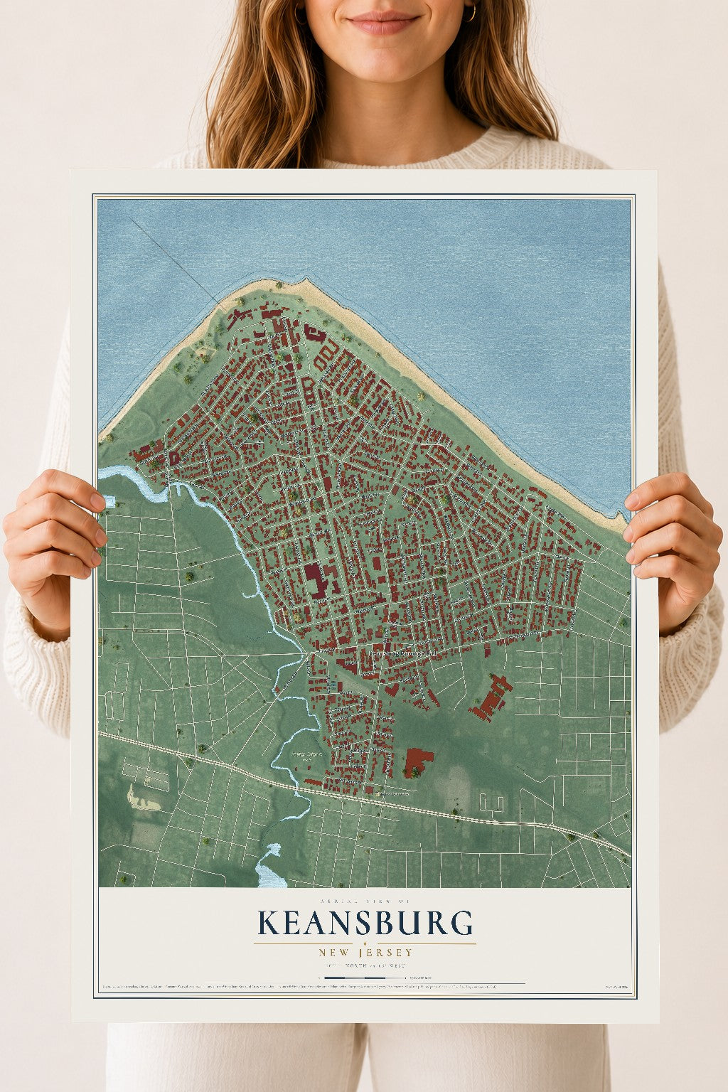 Keansburg, New Jersey map print, 18" x 24" Archival Matte Print mockup