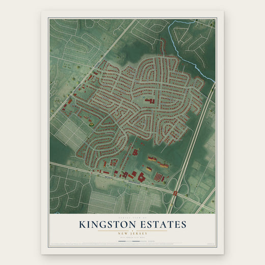 Kingston Estates, New Jersey map print, the full design