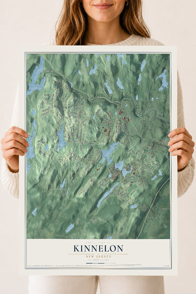 Kinnelon, New Jersey map print, 18" x 24" Archival Matte Print mockup