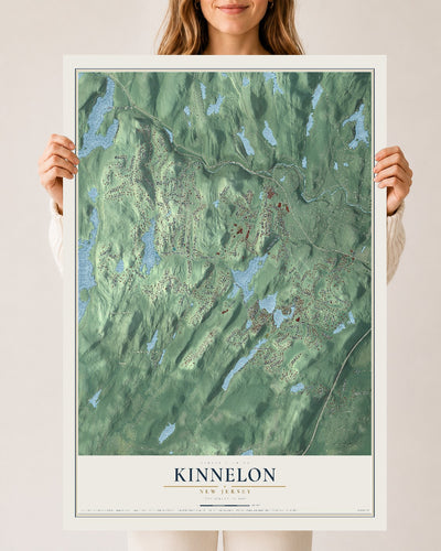 Kinnelon, New Jersey map print, 24" x 36" Archival Matte Print mockup