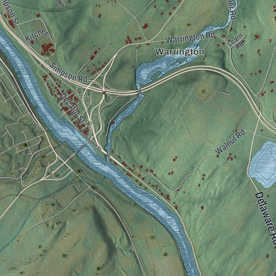 Close-up 1 of the Knowlton, New Jersey map artwork