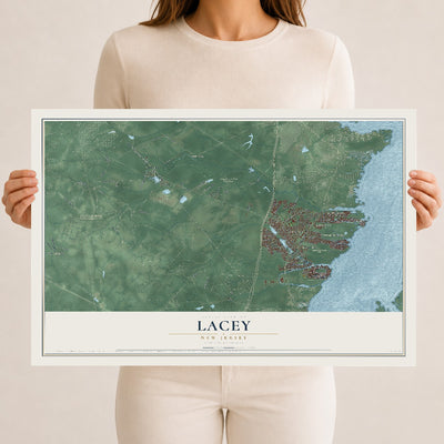 Lacey, New Jersey map print, 12" x 18" Archival Matte Print mockup