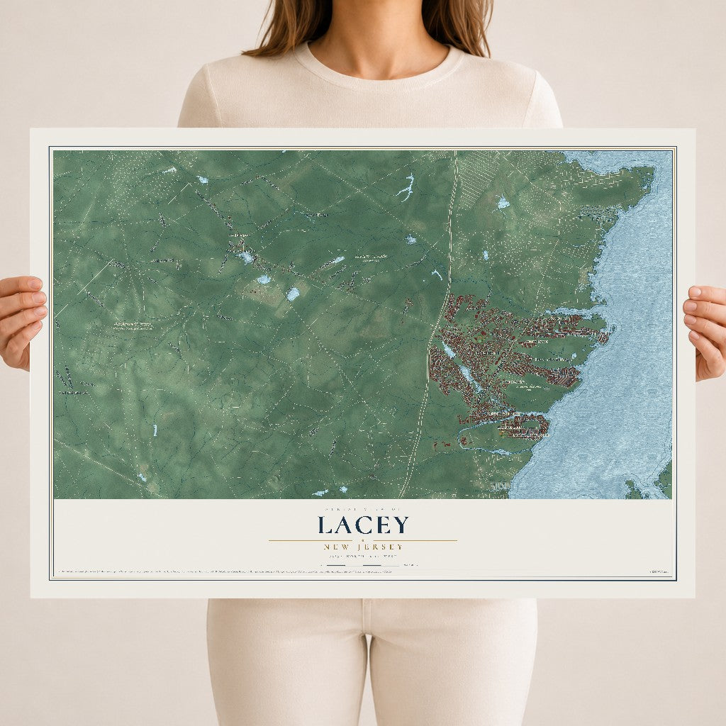 Lacey, New Jersey map print, 18" x 24" Archival Matte Print mockup