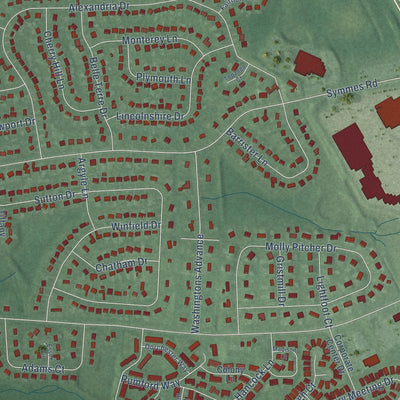 Close-up of the map of Lafayette Mills, New Jersey print showing street and building detail