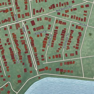 Close-up 1 of the Lake Como, New Jersey map artwork