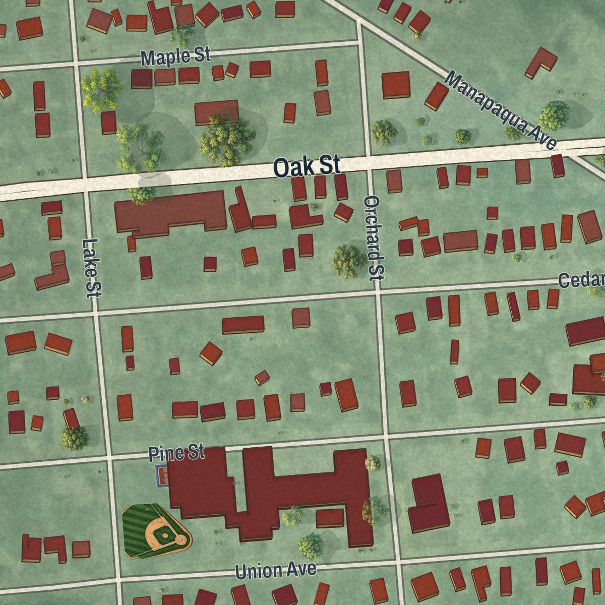 Close-up 1 of the Lakehurst, New Jersey map artwork