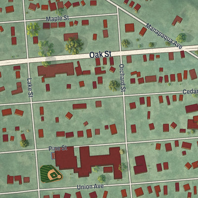 Close-up 1 of the Lakehurst, New Jersey map artwork