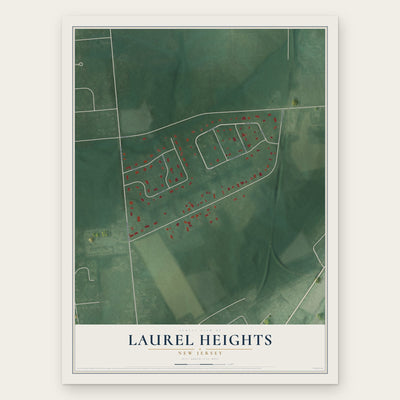 Laurel Heights, New Jersey map print, the full design