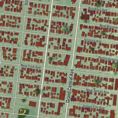 Close-up 1 of the Lavallette, New Jersey map artwork