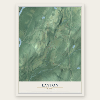 Layton, New Jersey map print, the full design