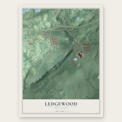 Ledgewood, New Jersey map print, the full design