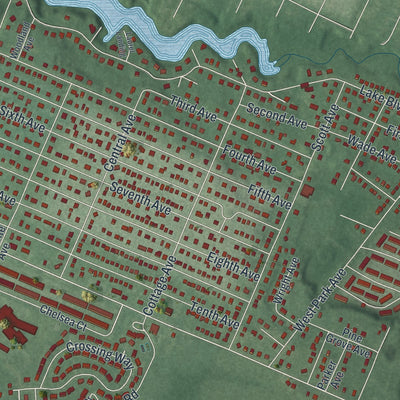 Close-up 1 of the Lindenwold, New Jersey map artwork