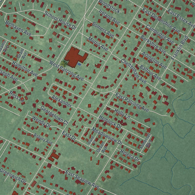 Close-up 2 of the Linwood, New Jersey map artwork