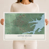 Little Silver, New Jersey map print, 12" x 18" Archival Matte Print mockup