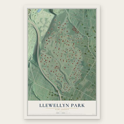 Llewellyn Park, New Jersey map print, the full design
