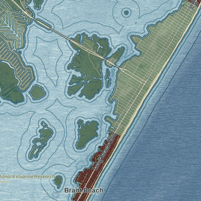 Close-up 2 of the Long Beach, New Jersey map artwork