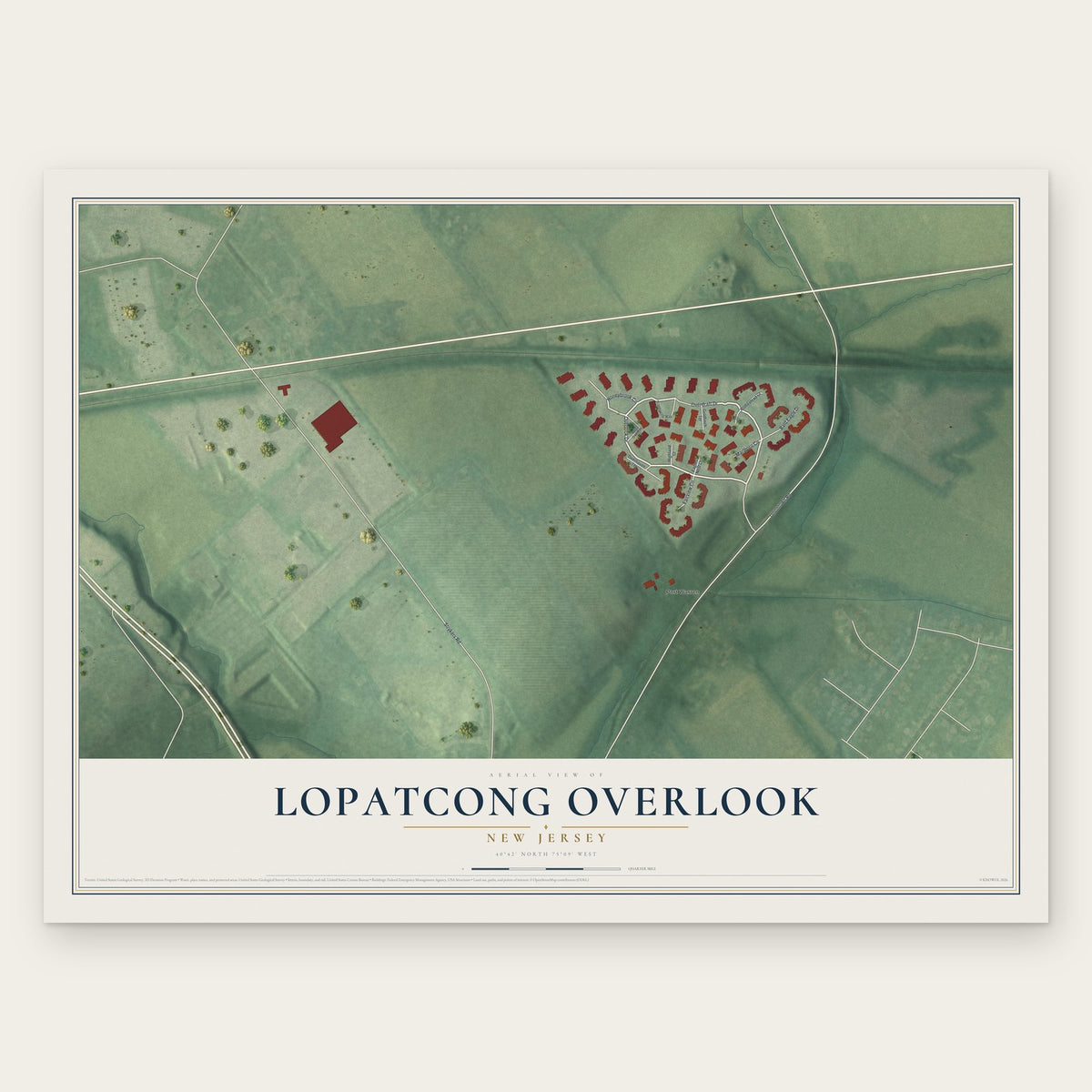 Lopatcong Overlook, New Jersey map print, the full design
