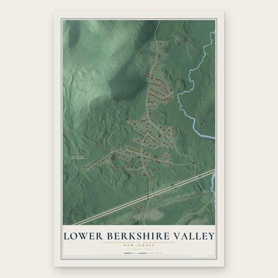 Lower Berkshire Valley, New Jersey map print, the full design