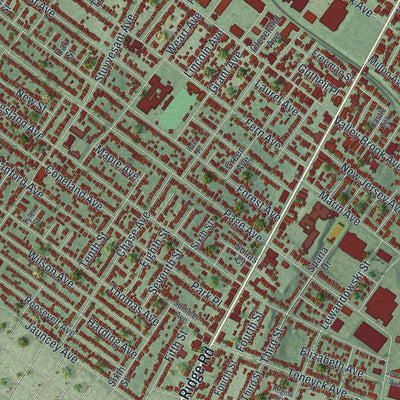 Close-up 1 of the Lyndhurst, New Jersey map artwork