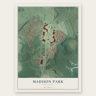 Madison Park, New Jersey map print, the full design