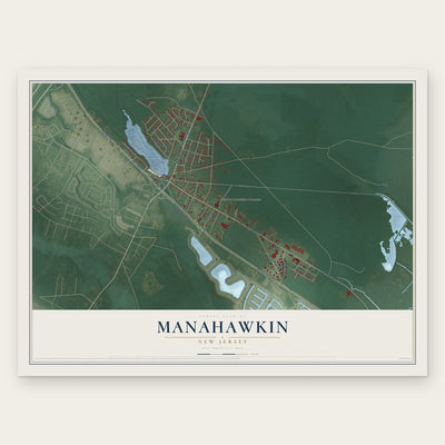 Manahawkin, New Jersey map print, the full design