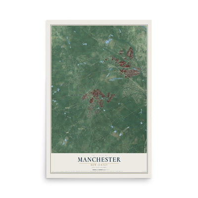 Manchester, New Jersey map print, 12" x 18" Archival Matte Print mockup