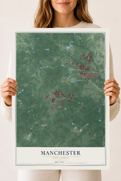 Manchester, New Jersey map print, 18" x 24" Archival Matte Print mockup