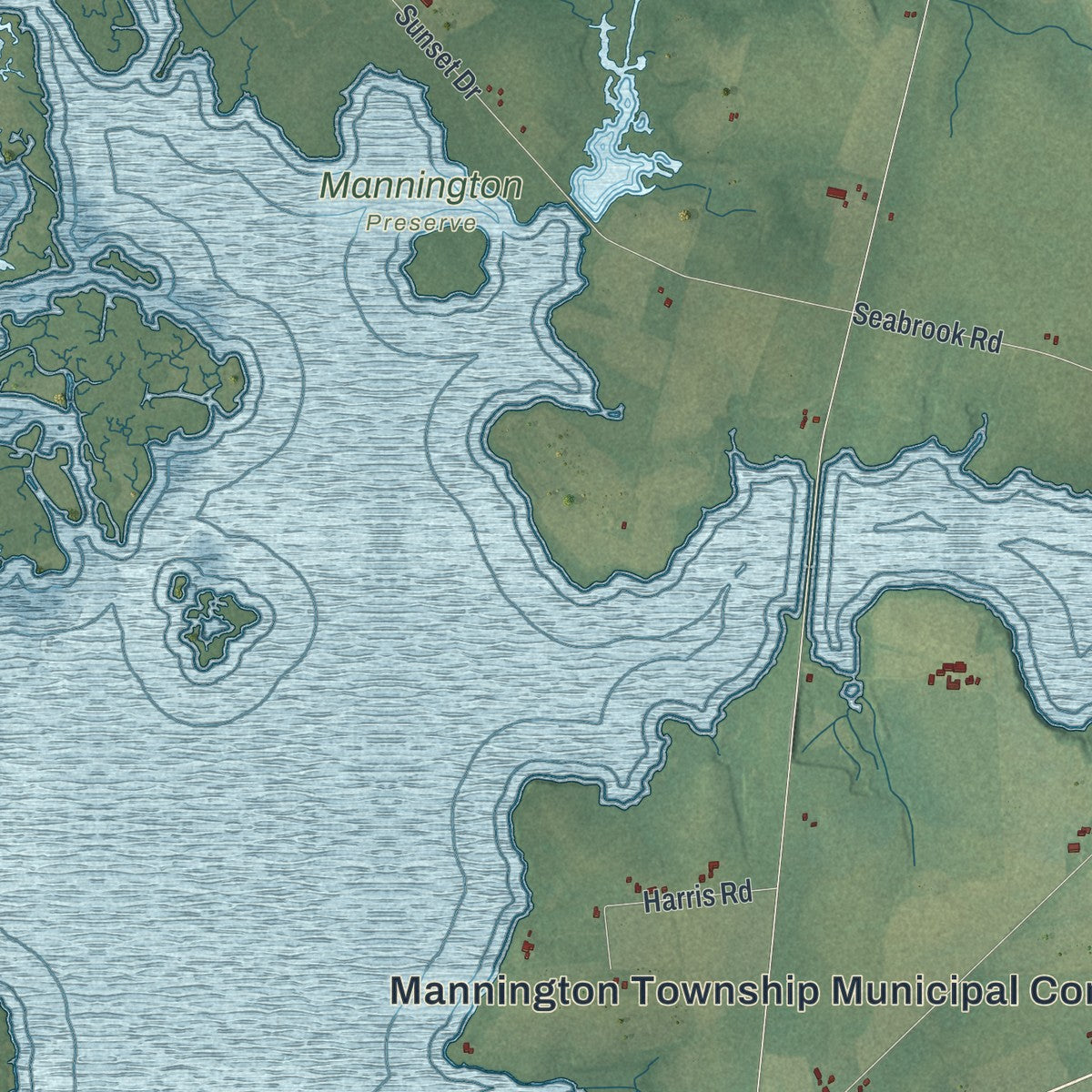 Close-up 1 of the Mannington, New Jersey map artwork