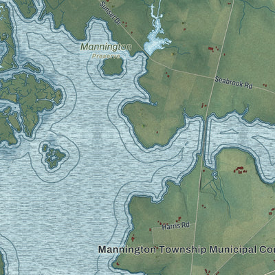 Close-up 1 of the Mannington, New Jersey map artwork