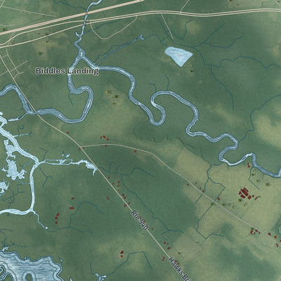 Close-up 2 of the Mannington, New Jersey map artwork