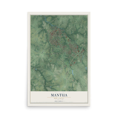 Mantua, New Jersey map print, 12" x 18" Archival Matte Print mockup