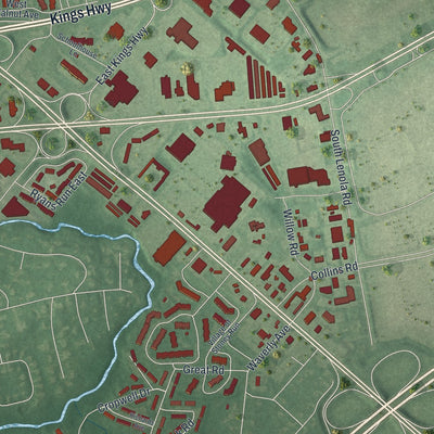 Close-up 2 of the Maple Shade, New Jersey map artwork
