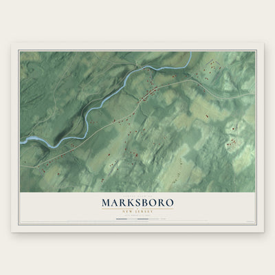 Marksboro, New Jersey map print, the full design