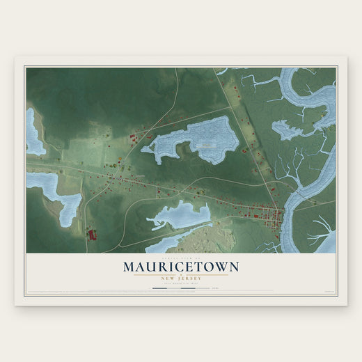 Mauricetown, New Jersey map print, the full design