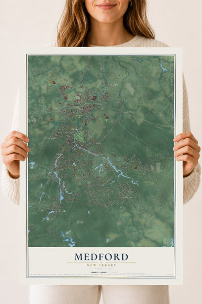 Medford, New Jersey map print, 18" x 24" Archival Matte Print mockup