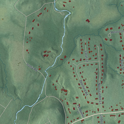 Close-up 2 of the Borough of Mendham, New Jersey map artwork