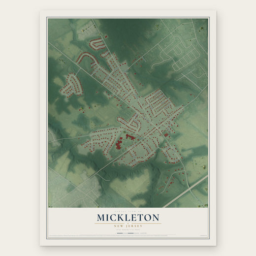 Mickleton, New Jersey map print, the full design