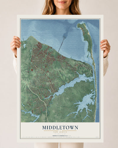 Middletown, New Jersey map print, 24" x 36" Archival Matte Print mockup