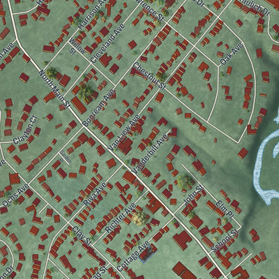 Close-up 2 of the Milltown, New Jersey map artwork