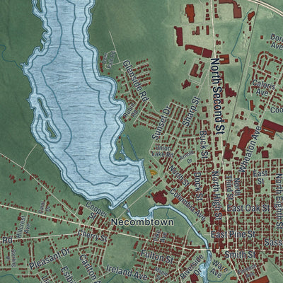 Close-up 1 of the Millville, New Jersey map artwork