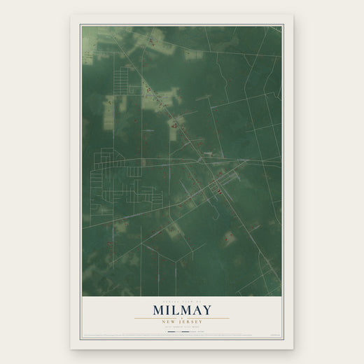 Milmay, New Jersey map print, the full design