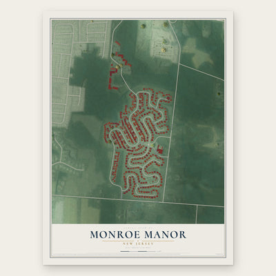 Monroe Manor, New Jersey map print, the full design