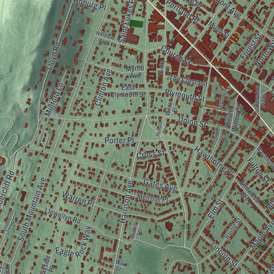Close-up 2 of the Montclair, New Jersey map artwork
