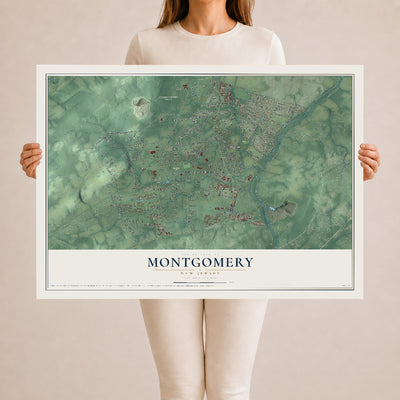 Montgomery, New Jersey map print, 24" x 36" Archival Matte Print mockup