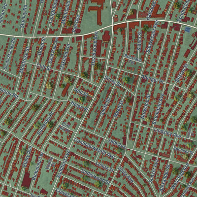Close-up of the map of Montrose, New Jersey print showing street and building detail