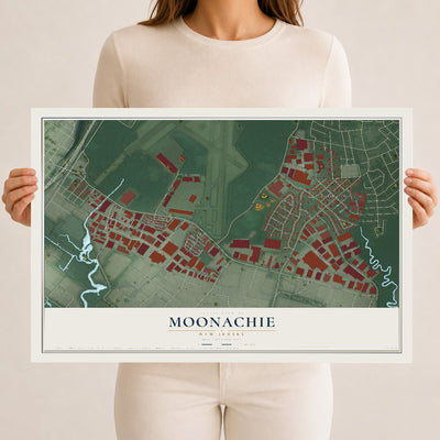 Moonachie, New Jersey map print, 12" x 18" Archival Matte Print mockup