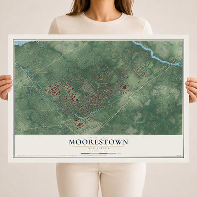 Moorestown, New Jersey map print, 18" x 24" Archival Matte Print mockup